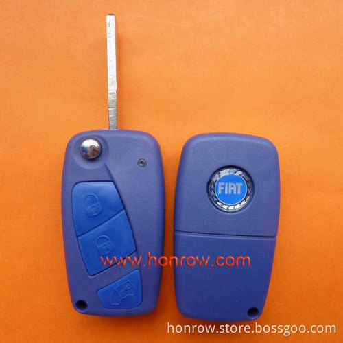 Cheap 3 button flip remote key shell cover case for fiat car key blue color